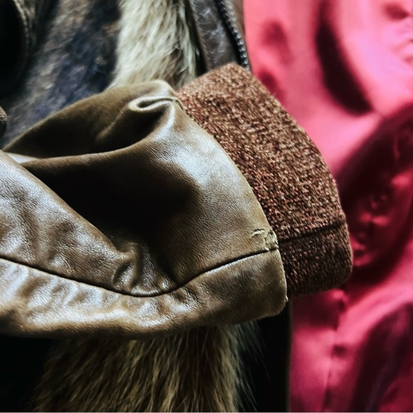 Rare Authentic Vintage Raccoon Fur Leather Bomber Made in the USA - Picture 7 of 15